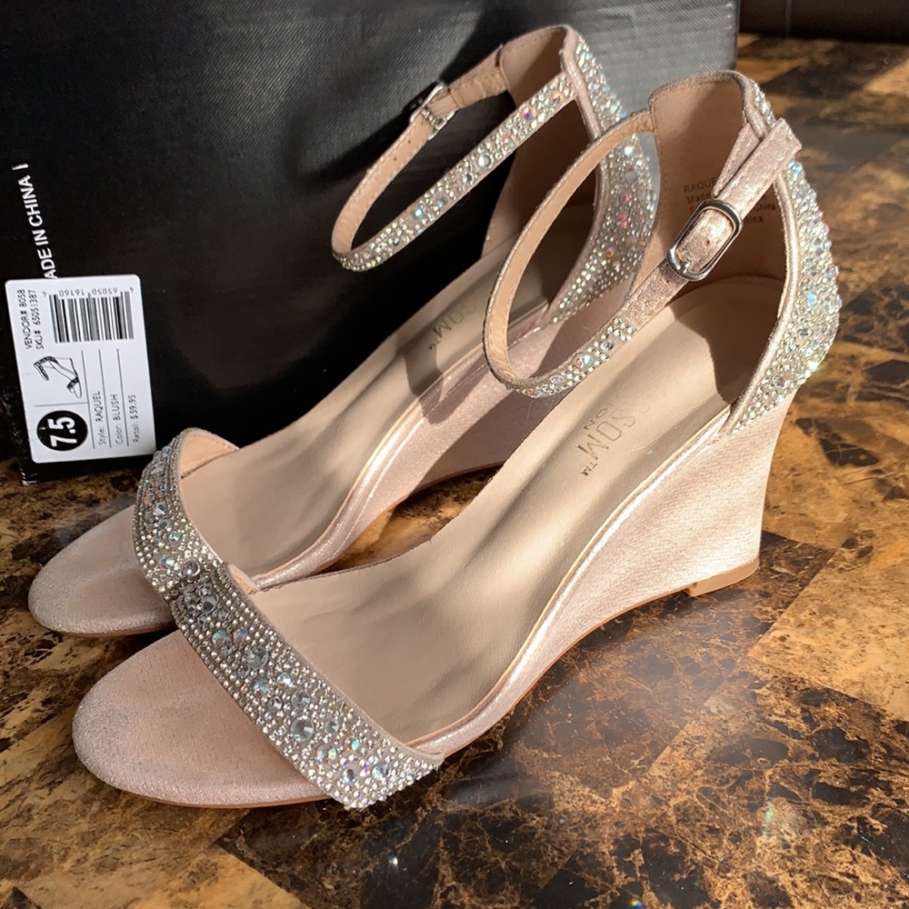Deblossom Raquel US Size 7.5 Color Blush Bridal Wedges